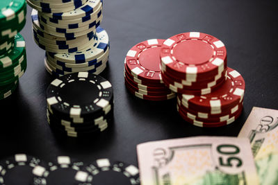 Close-up of objects on table