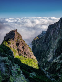 Mountains in the clouds. madeira island.