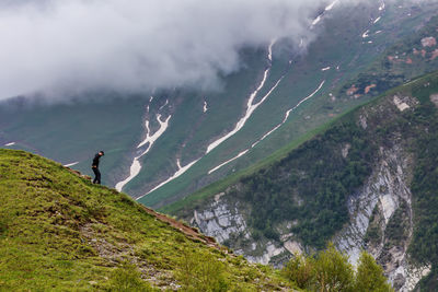 High angle view of rocky mountains