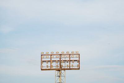 Low angle view of basketball hoop against sky