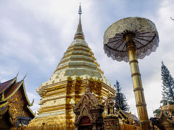 Low angle view of traditional building against sky