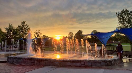 Fountain against sky