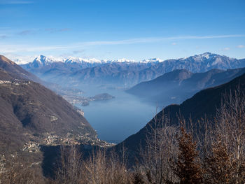 Landscape of lake como from valle intelvi