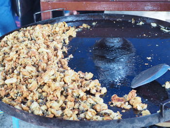 High angle view of food in bowl