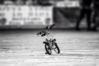 Bicycle parked in parking lot