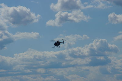 Low angle view of insect flying against sky