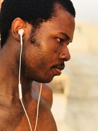 Close-up portrait of young man outdoors