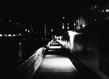 Illuminated street lights at night