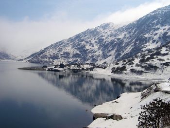 Scenic view of lake against mountains