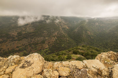 Scenic view of mountains against sky