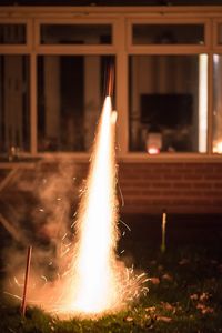 Close-up of illuminated fireworks at night