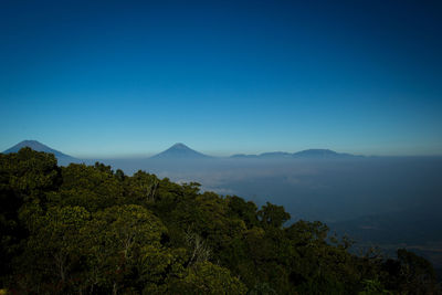 Scenic view of mountains against clear sky