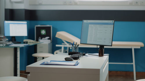 Close-up of computer on table