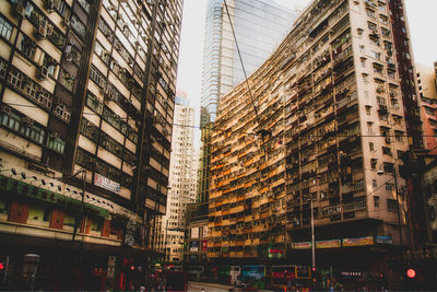 Low angle view of buildings in city