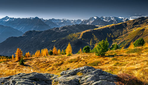 Scenic view of mountains against sky