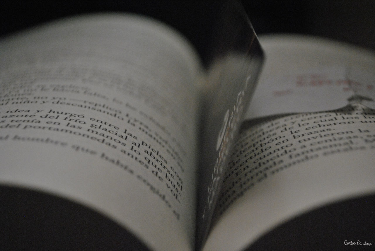 CLOSE-UP OF OPEN BOOK