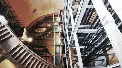 Low angle view of staircase in city