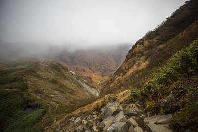 Scenic view of mountains against sky