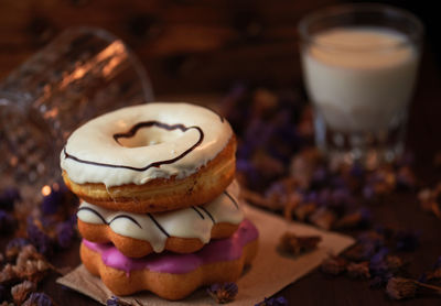 Close-up of dessert on table