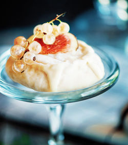 Close-up of dessert on table