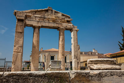 Ruins of the gate of athena archegetis located at the athens roman agora