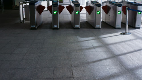 Entrance to the metro station turnstiles,subway walking in the entrance of underground station