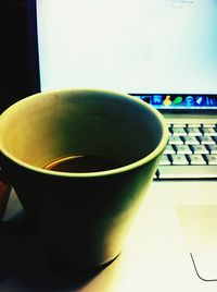 Coffee cup on table