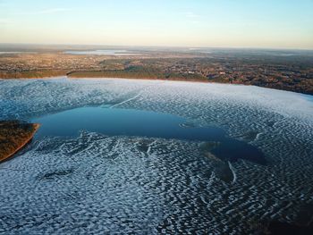 Aerial view of sea against sky