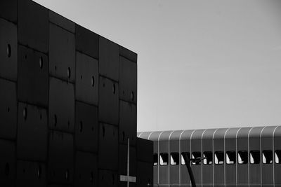 Low angle view of building against clear sky