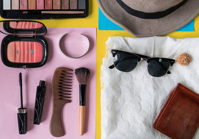 High angle view of sunglasses on table