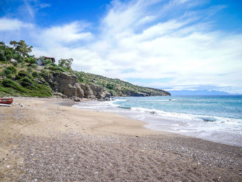 Scenic view of beach against sky