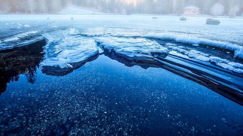 Frozen landscape during winter