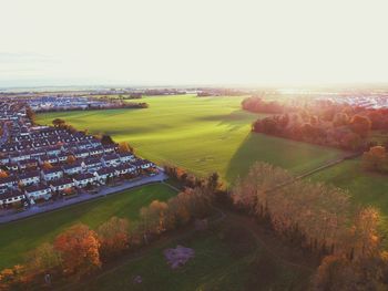 High angle view of rural landscape