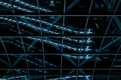 Low angle view of illuminated ceiling in building