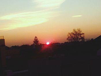 Silhouette of landscape at sunset