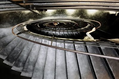 High angle view of spiral staircase