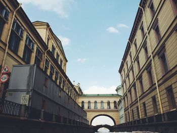 Low angle view of buildings against sky