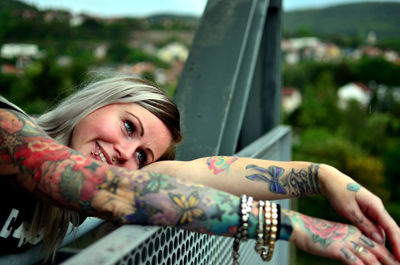 Woman looking at camera