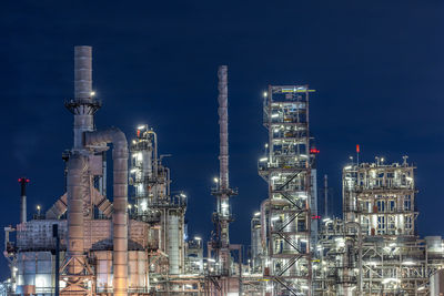 Oil and gas refinery plant at night, global business energy logistic transportation, oil and gas