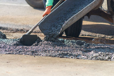 Low section of man working