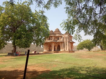 View of temple against clear sky