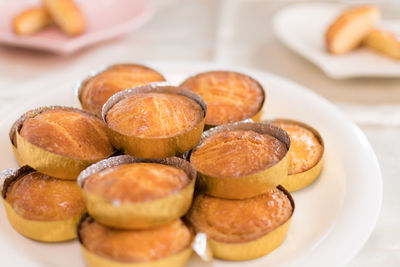 Close-up of dessert in plate on table
