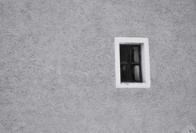 Close-up of window on wall of building