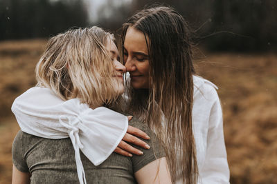 Happy female girlfriends