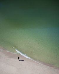 High angle view of person at beach