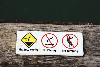 Close-up of warning sign