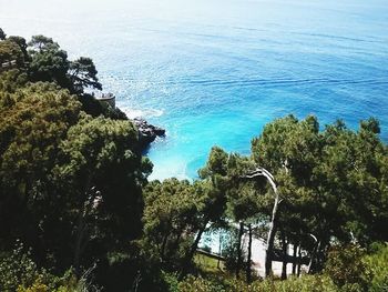 High angle view of calm sea