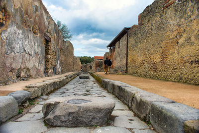 Pompeii ancient archaeological excavations without tourists because of the crown virus covid-19