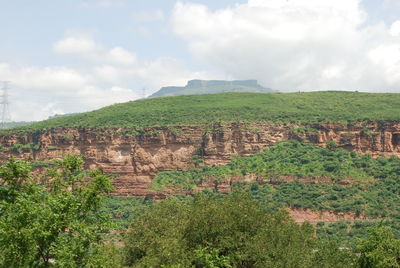 Scenic view of landscape against cloudy sky