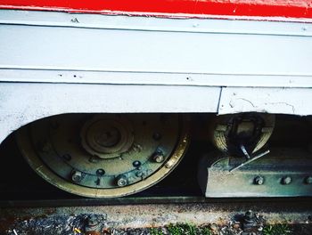 Close-up of old train